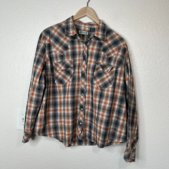 Shyanne Womens Plaid Cotton Pearl Snap Western Button Down Shirt Plus size 2X - Picture 2 of 9